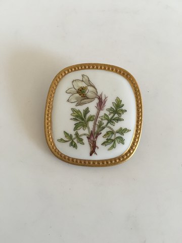 Royal Copenhagen Flora Brooch / Pendant in Porcelain and Sterling Silver