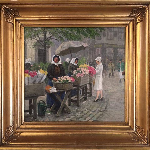 Paul Fischer, flowersellers in Højbro Square