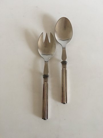 Hans Hansen Arvesølv No 18 Sterling Silver and Steel Salad Set