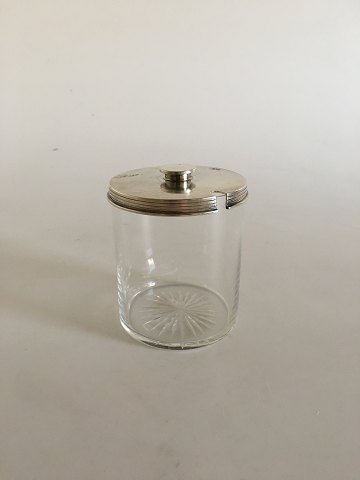 Georg Jensen Marmelade Glass with Sterling Silver Bernadotte Lid No 710