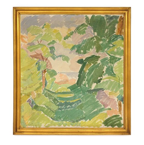 Edvard Weie, 1879-1943, Mindet. Christiansø. Olie 
på lærred