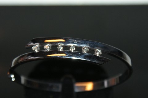 Bracelet with 6 Brilliants, 14 Carat White Gold