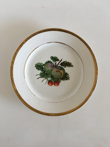 Royal Copenhagen Plate with Handpainted Fruit Motif and Gold