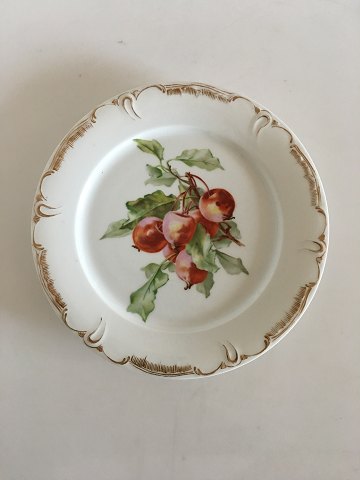 Royal Copenhagen Plate with Handpainted Fruit Motif and Goldornament