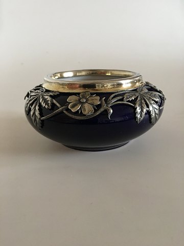 Royal Copenhagen Bowl with A. Michelsen Silver Mounted Art Nouveau Top