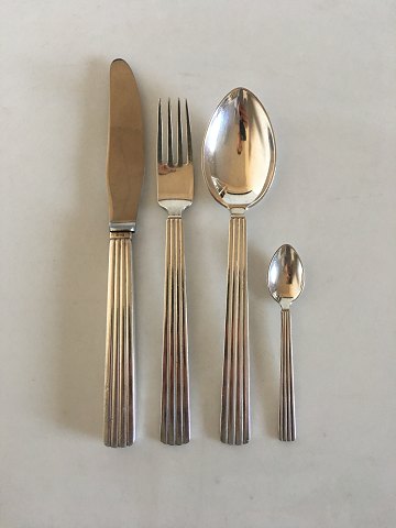 Georg Jensen Sterling Silver Bernadotte Flatware Set for 12 People. From 
1933-1945