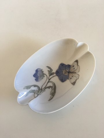 Royal Copenhagen Dish No 1276/960 with Blue Flower and Butterfly Motif