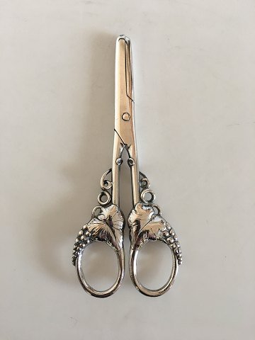 Evald Nielsen No 6 Scissor in All Silver with Grape Ornament.