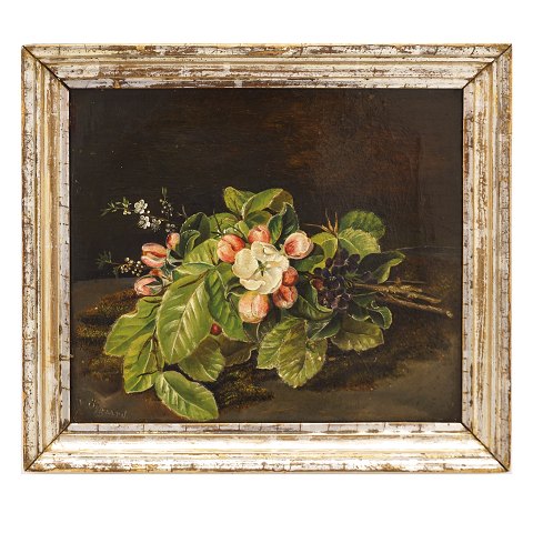 Stilleben with flowers, oil on linen
Signed "V. Öygaard" and "Vald. Öygaard" on the 
back. Second halv of the 1800-hundrets