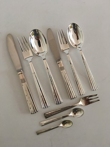 "Champagne" O.V.Mogensen Silver Flatware Set for 5 People. 45 Pieces