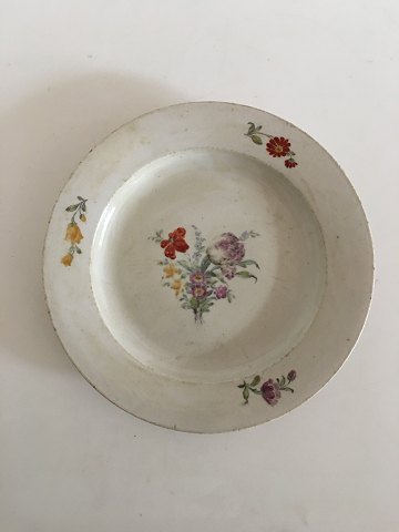 Antique Royal Copenhagen Plate with Flower Decoration from 1790-1810
