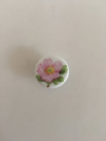 Royal Copenhagen Porcelain Button with Handpainted Flower Motif