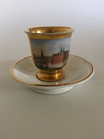 Royal Copenhagen Empire Cup with motif of Frederiksberg Castle by Christian 
Klein from 1820-1850