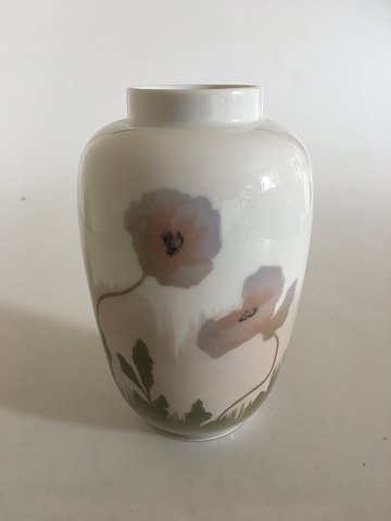Royal Copenhagen Art Nouveau Vase with Pink flowers No 135/18