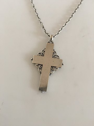 Georg Jensen & Wendel Sterling Silver Cross Pendant Necklace No 89B