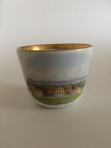 Royal Copenhagen Antique Cup with Handpainted Decoration