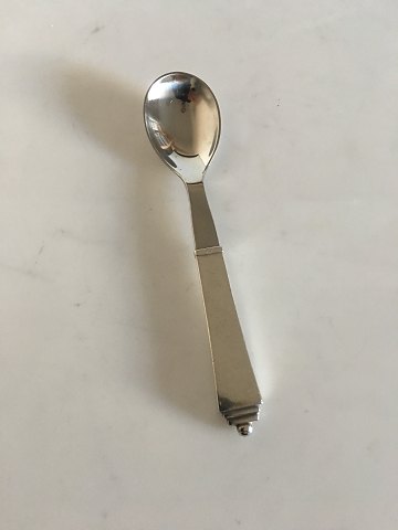 Georg Jensen Pyramid Egg Spoon Sterling Silver and Stainless Steel No 085