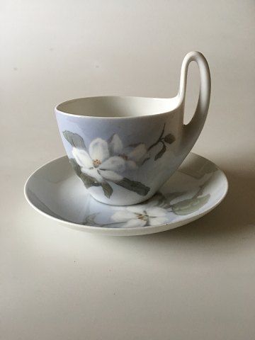 Royal Copenhagen Art Nouveau Small High Handled Cup and Saucer No. 1242/4.