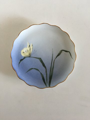 Bing & Grondahl Cake Plate with Flower decoration and goldrim