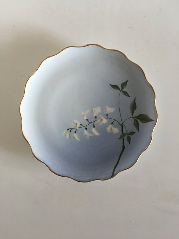 Bing & Grondahl Cake Plate with Flower decoration and goldrim