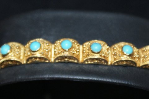 Bracelet with Turquoise, Gold 14 karat