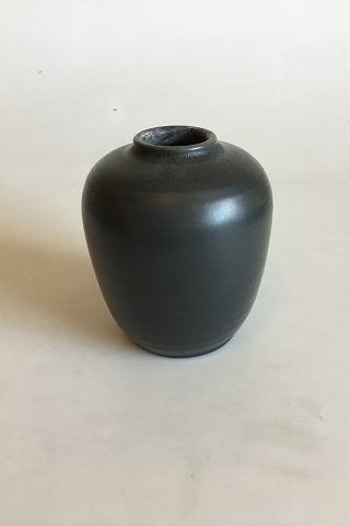 L. Hjorth Stoneware Vase with Dark Grey Glaze