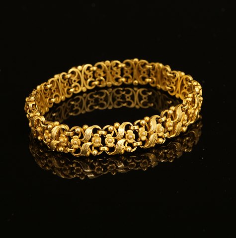 Evald Nielsen: Bracelet, 18kt Gold. L: 19cm. W: 
31,4gr