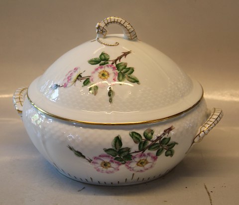 B&G Victor Hugo white porcelain - wild rose with gold rim 005 Covered dish 1.5 l 
(512)