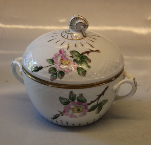 B&G Victor Hugo white porcelain - wild rose with gold rim 094 Sugar bowl (large) 
12 cm (302)