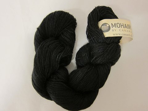 Kidmohair - 1-ply
Kidmohair is a natural product of a very high quality from the angora goat from 
South Africa
The colour shown is: Black, Colourno 1136
1 ball of wool containing 50 grams