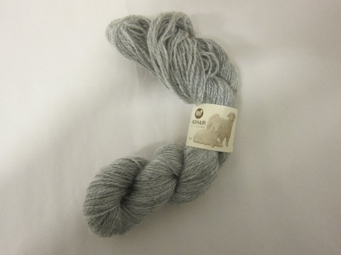 Kidmohair - 2-ply
Kidmohair is a natural product of a very high quality from the angora goat from 
South Africa
The colour shown is: Light greymixed, Colourno 2102
1 ball of wool containing 50 grams