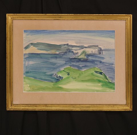 Samuel Joensen-Mikines, 1906-79: Watercolor. 
Signed and dated 1959. Visible size: 39x51cm. With 
frame: 44x56cm