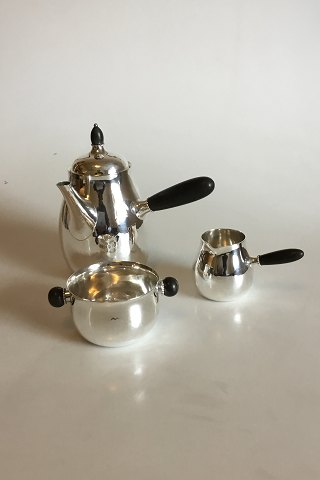 Georg Jensen Coffee Set consists of: Coffee Pot No 80, Creamer No 80 A and Sugar 
Bowl No 80 B