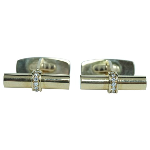 Cufflinks of 14k gold set with brillants