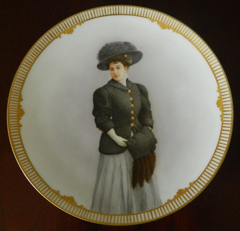 Portrait of Young woman on plate from Royal Copenhagen