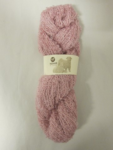 Mohair Bouclé
Mohair Bouclé is a natural product of a very high quality from the angora goat 
from South Africa.
The colour shown is:  Rose-pink, Colourno. 1038
1 ball of wool containing 100 grams