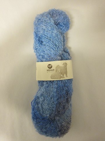 Mohair Bouclé Mix
Mohair Bouclé Mix is a natural product of a very high quality from the angora 
goat from South Africa.
The colour shown is: Sky-blue Mix, Colourno 1057
1 ball of wool containing 100 grams