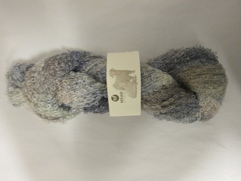 Mohair Bouclé Mix
Mohair Bouclé Mix is a natural product of a very high quality from the angora 
goat from South Africa.
The colour shown is: Grey Violet Mix, Colourno 1070
1 ball of wool containing 100 grams