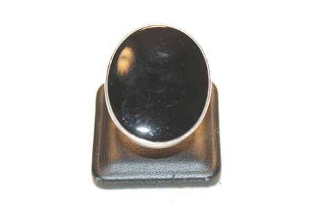 Fingerring med Onyx, Sterling sølv