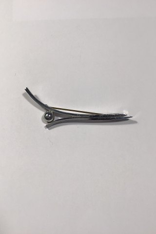 Hans Hansen Sterling Silver Brooch No 105 L 8.5 cm Vægt 14.6 gr