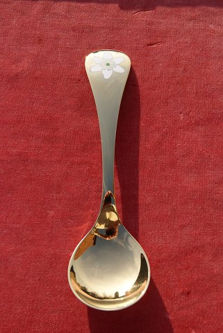 Georg Jensen year spoon 1993 in gilded sterling silver. Wood Anemone