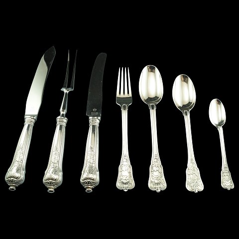 A. Michelsen; Rosenborg silver cutlery, complete for 12 persons, 84 pieces