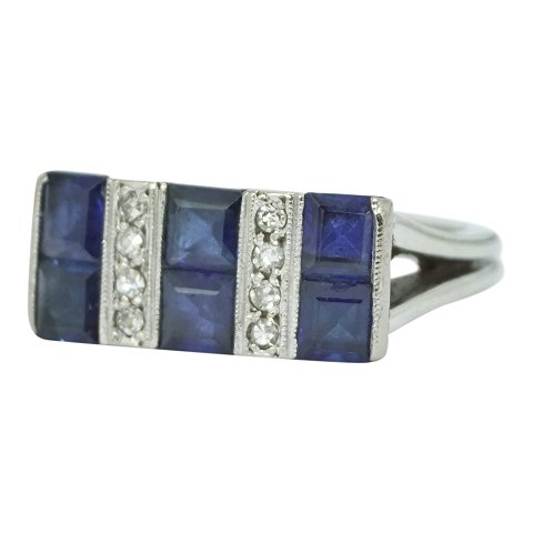 C. Antonsen; A ring of 18k white gold set with sapphires and diamonds