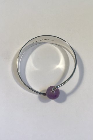 Hans Hansen Sterling Silver Armring No 244 with Amethyst