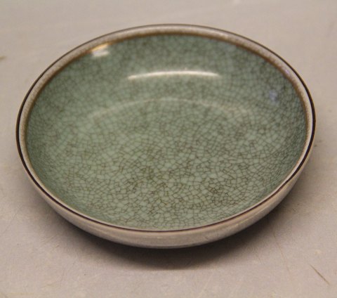 Royal Copenhagen Craquelé, (Crackelure) 457-2653 RC Green tray with gold 9.5 cm