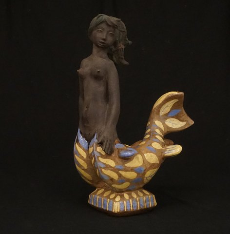 Helge Christoffersen, 1925-65, mermaid. Signed. H: 
42cm