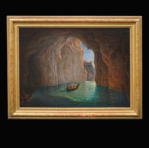 Friedrich Thöming, 1802-73: The Blue Cave, Capri, 
Italy. Signed and dated Roma 1854. Visible size: 
73x97cm. With frame: 84x118cm