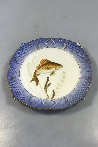 Royal Copenhagen Blue Fish Plate with Gold No 1212/3002.