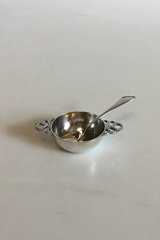 Borgila, Swedish Sterling Silver, Salt Dish with Spoon
