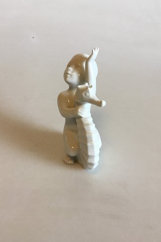 Bing & Grøndahl Blanc de Chine Figur af Havbarn på søhest No 2394